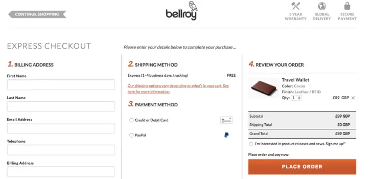 Easy Checkout Process