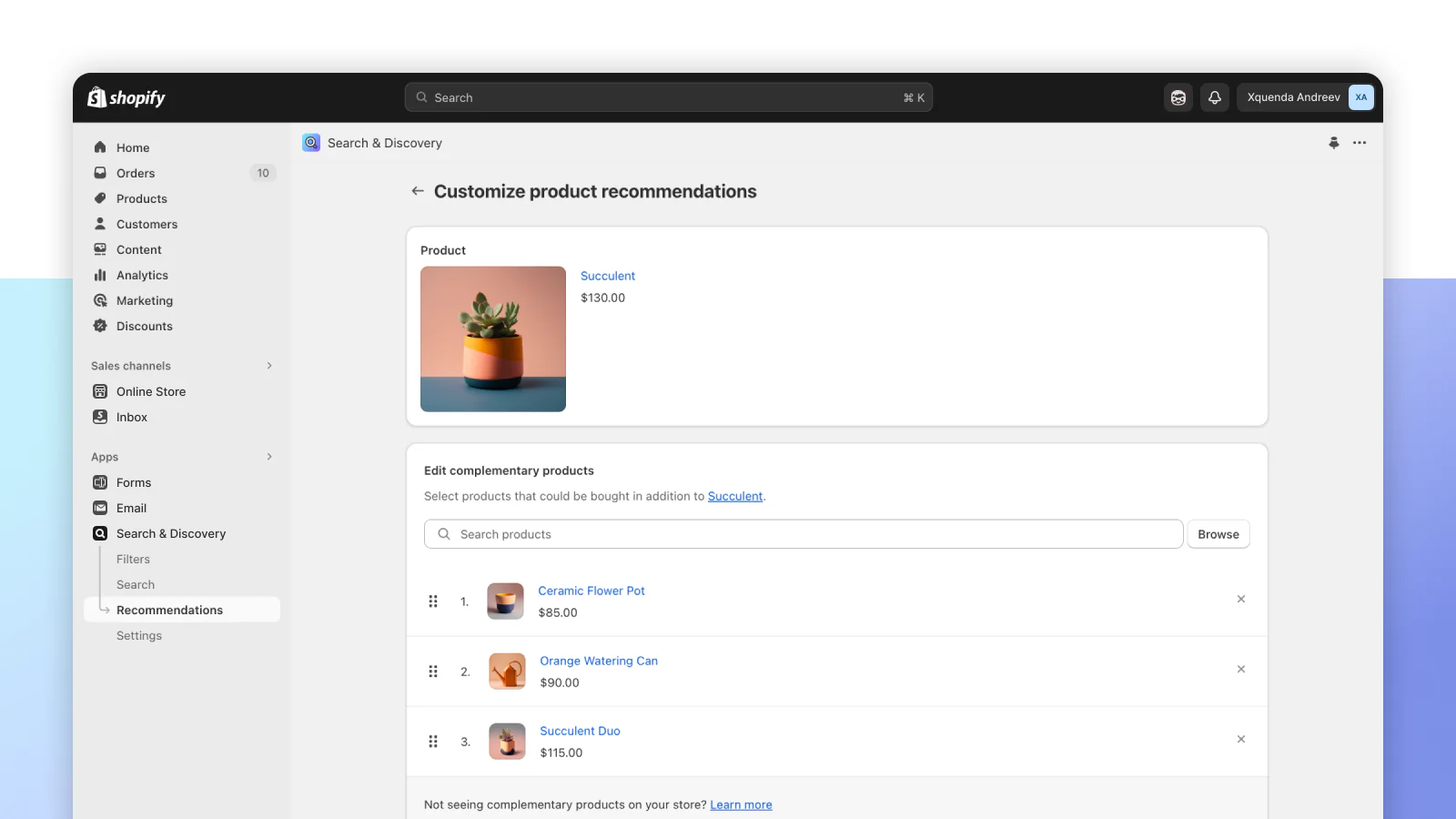 Shopify Search Discovery