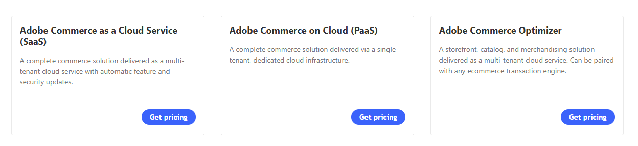 Adobe Commerce Pricing Packages Adobe Commerce Pricing Packages