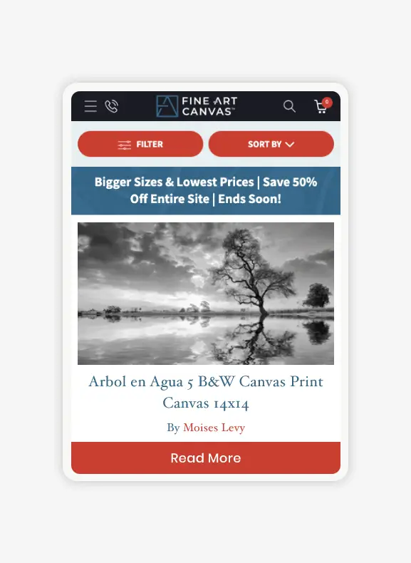 Fine Art Canvas - Tablet/Mobile Preview