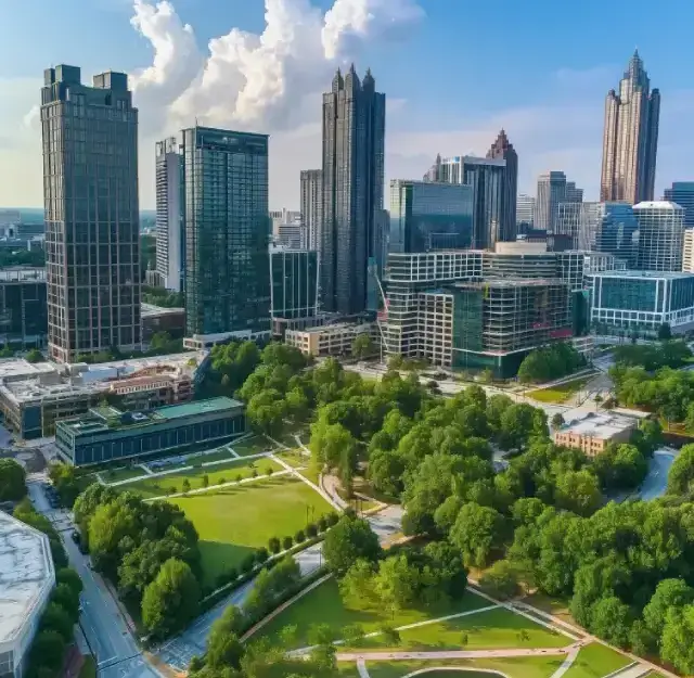Atlanta Midtown skyline - Bank of America Plaza and Peachtree corridor