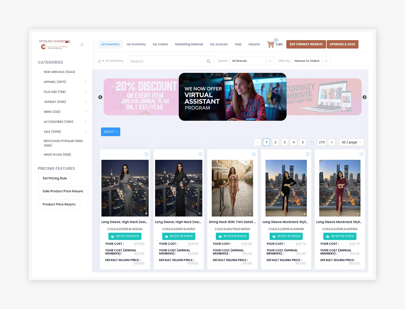 Shopify Dropshipping App Dashboard