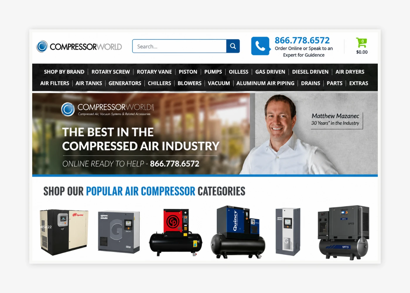 Compressor World storefront screenshot