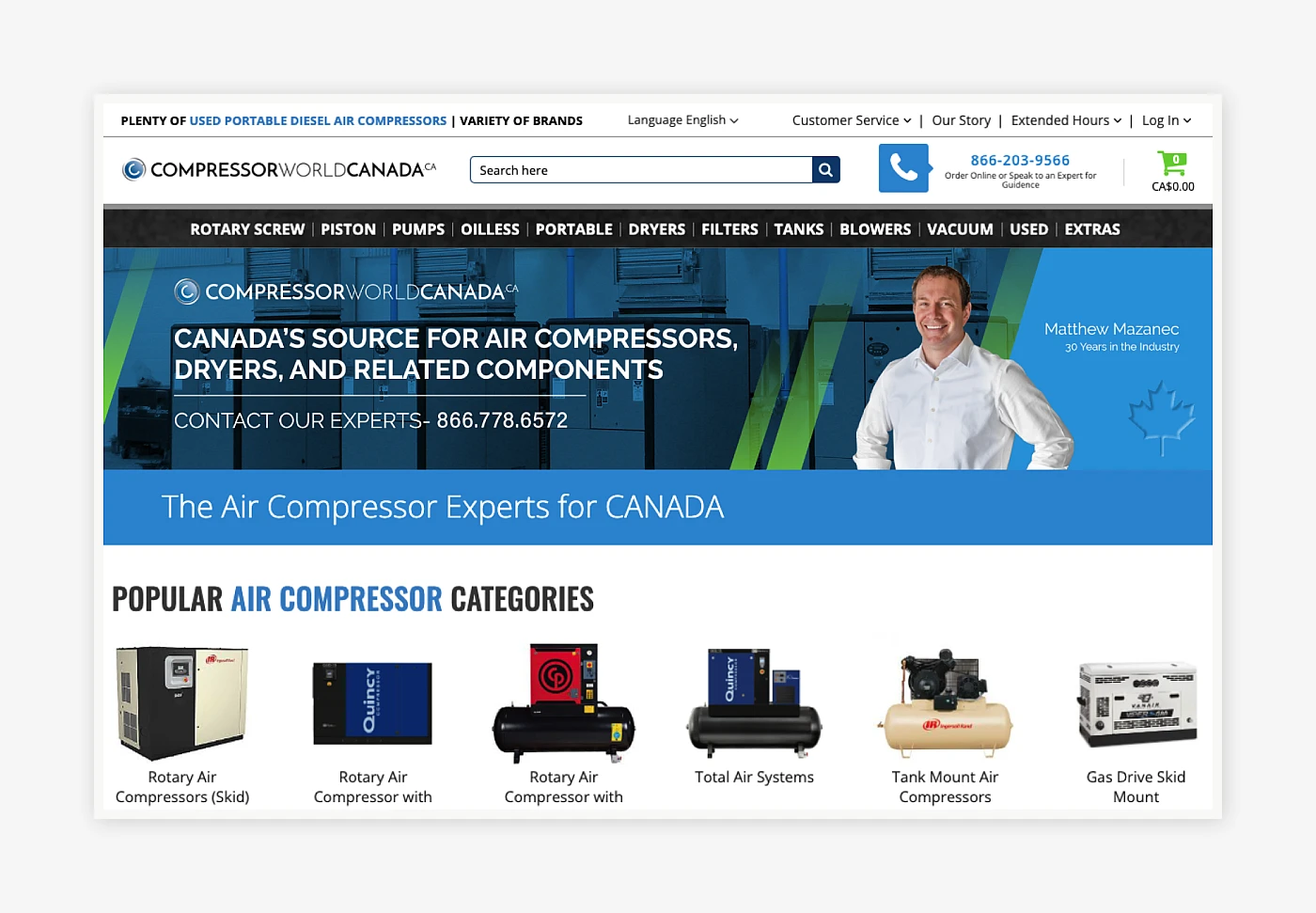 Compressor World Canada - Magento Multi-Language Storefront