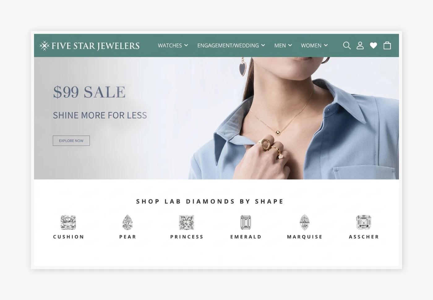 Five Star Jewelers Shopify storefront preview